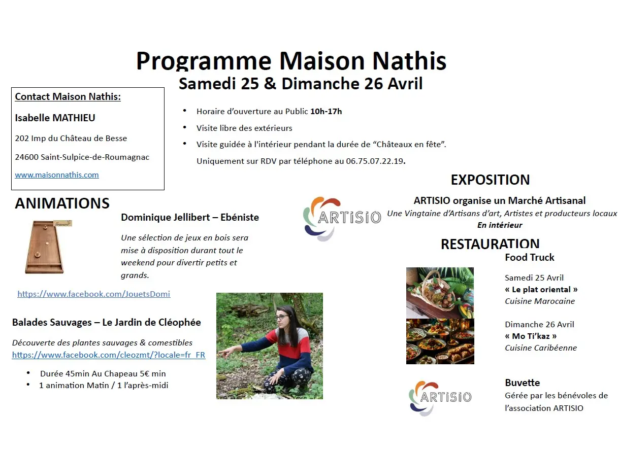 Programme Chateaux en Fête ARTISIO