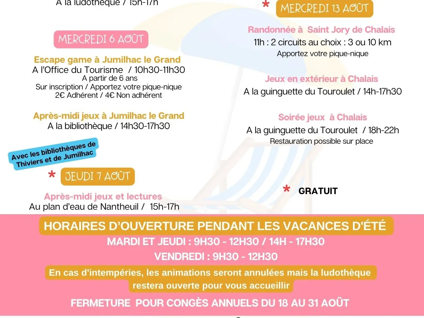 Programme d'été ludothèque 2025 - 2