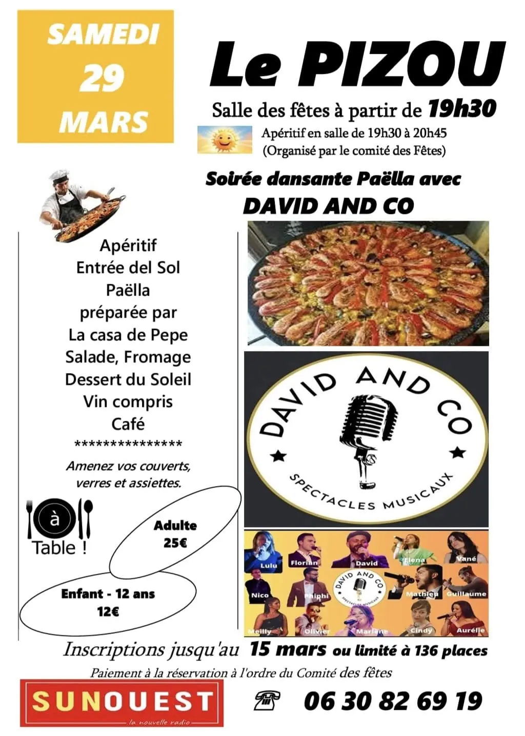 Repas dansant Le pizou 29.03