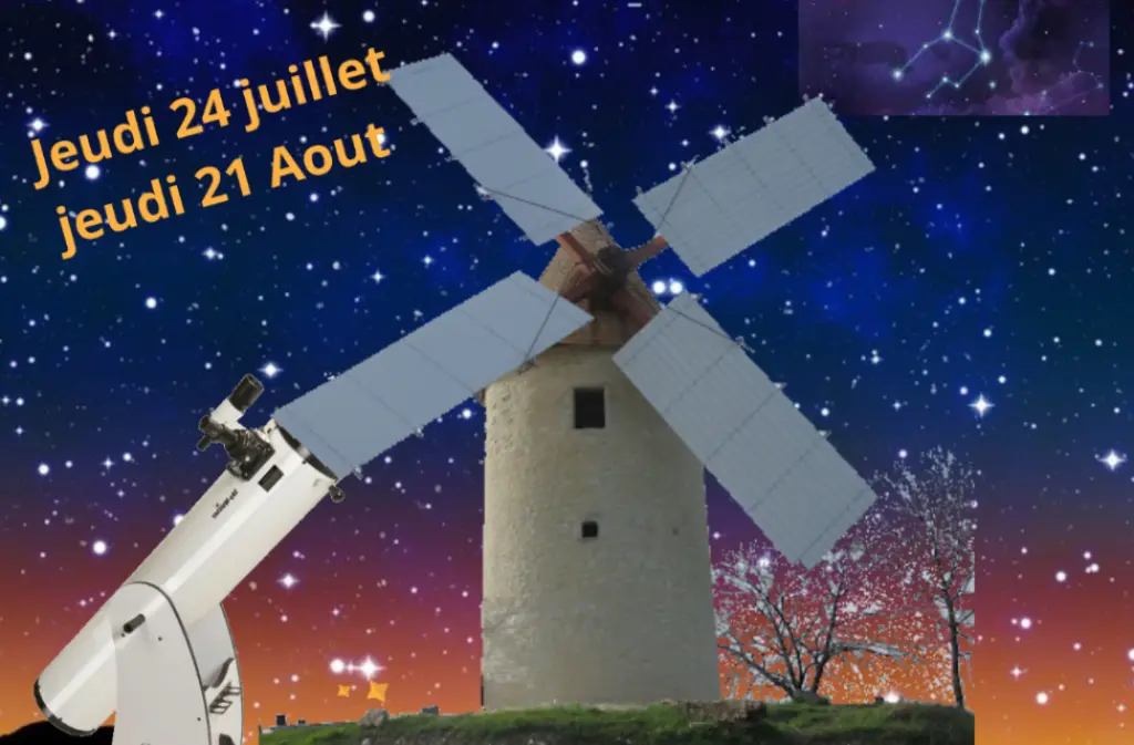 Soirée astro moulin Citole juill et août 2025
