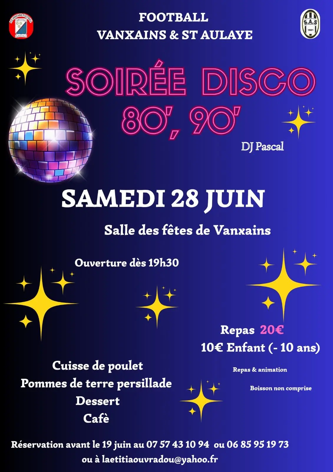 Soirée disco 28 juin