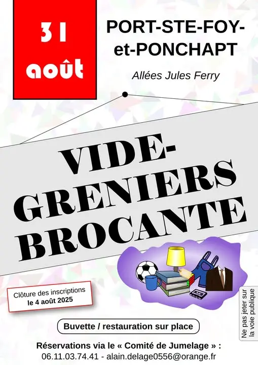 Vide-grenier - Port-Sainte-Foy-et-Ponchapt - 31 Août 2025