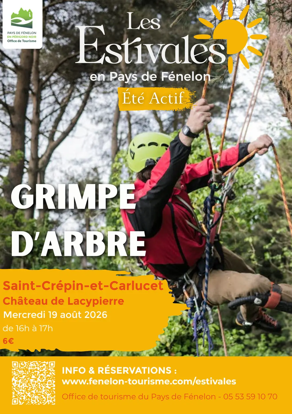 Visuels Estivales 2026 Grimpe d'arbre Saint crépin et carlucet