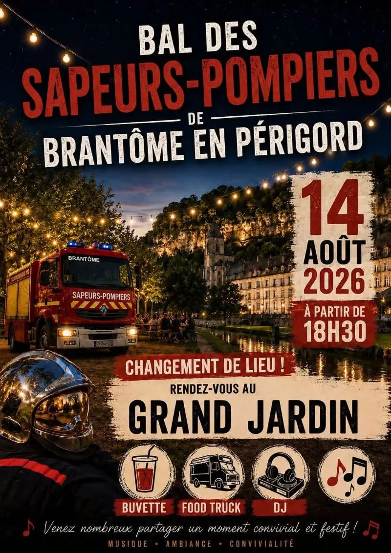 bal pompiers brantome 14 août 2026