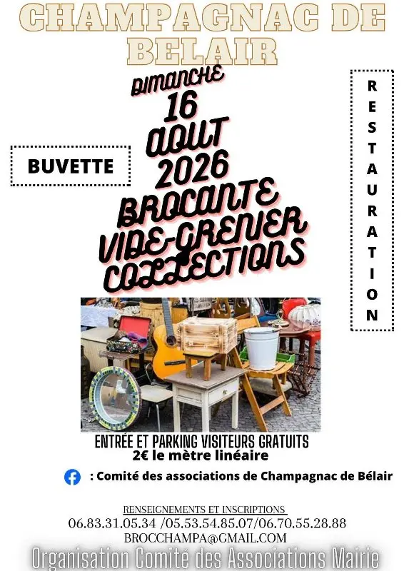 brocante 16 août 2026 champagnac