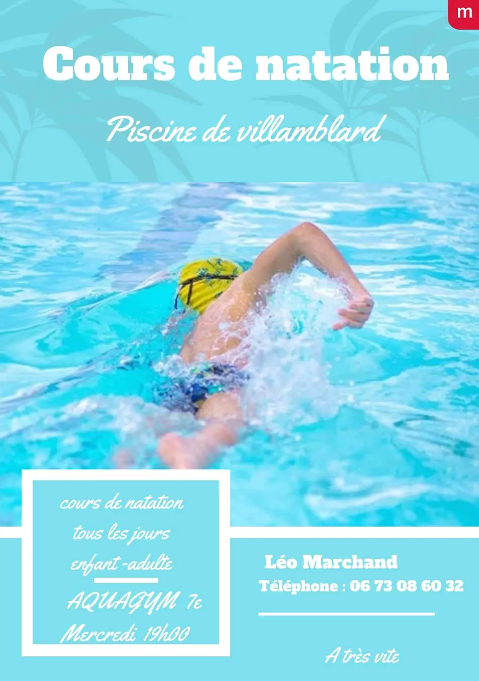 cours aquagym villamblard