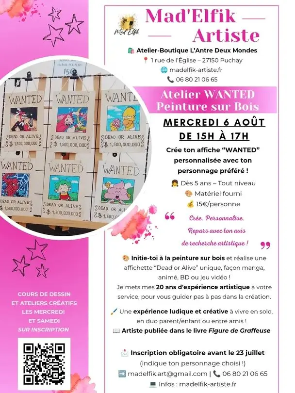 Atelier Wanted - peinture sur bois Puchay 06 08 25