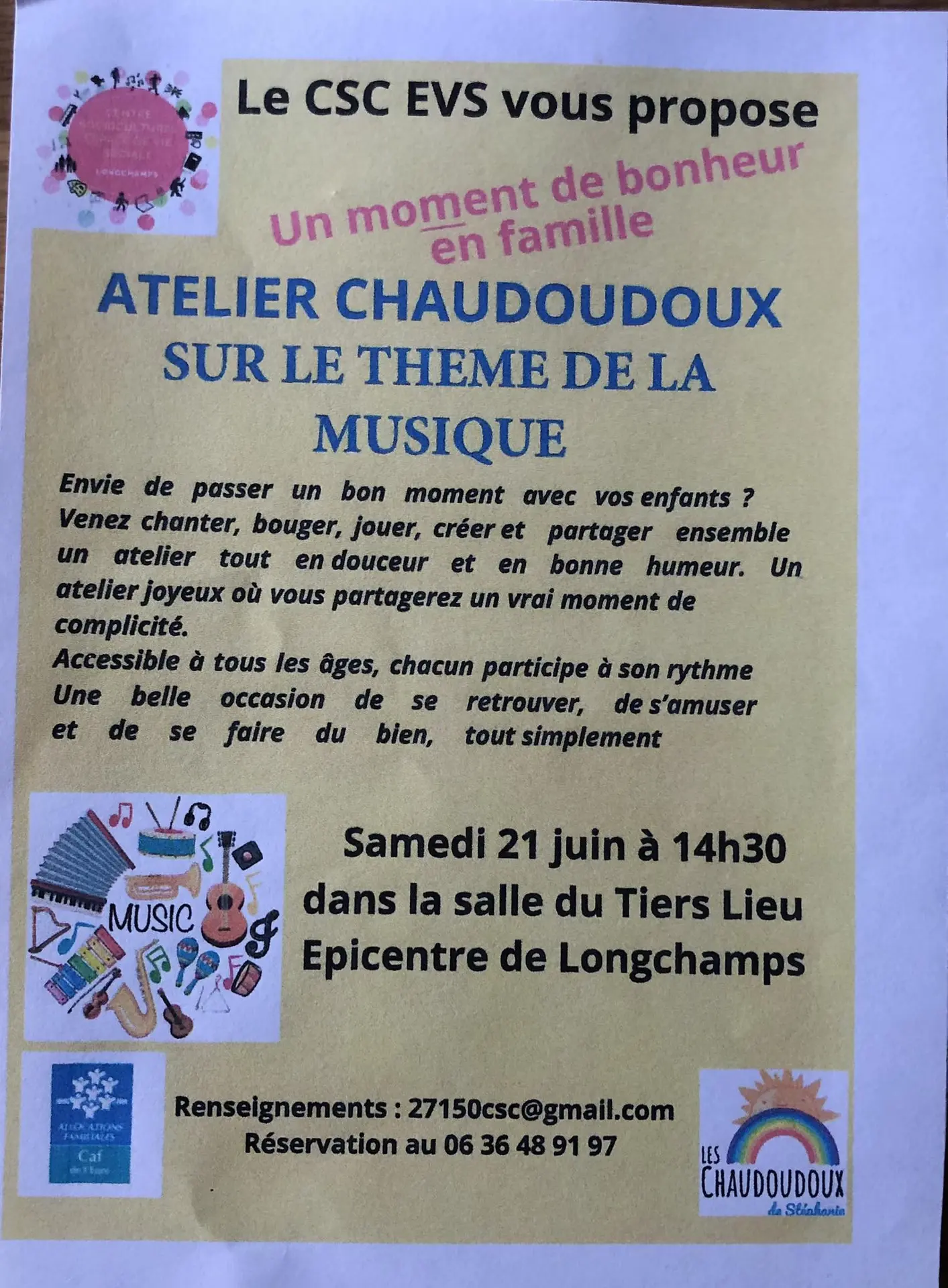 Atelier chaudoudoux Longchamps 21 06 25