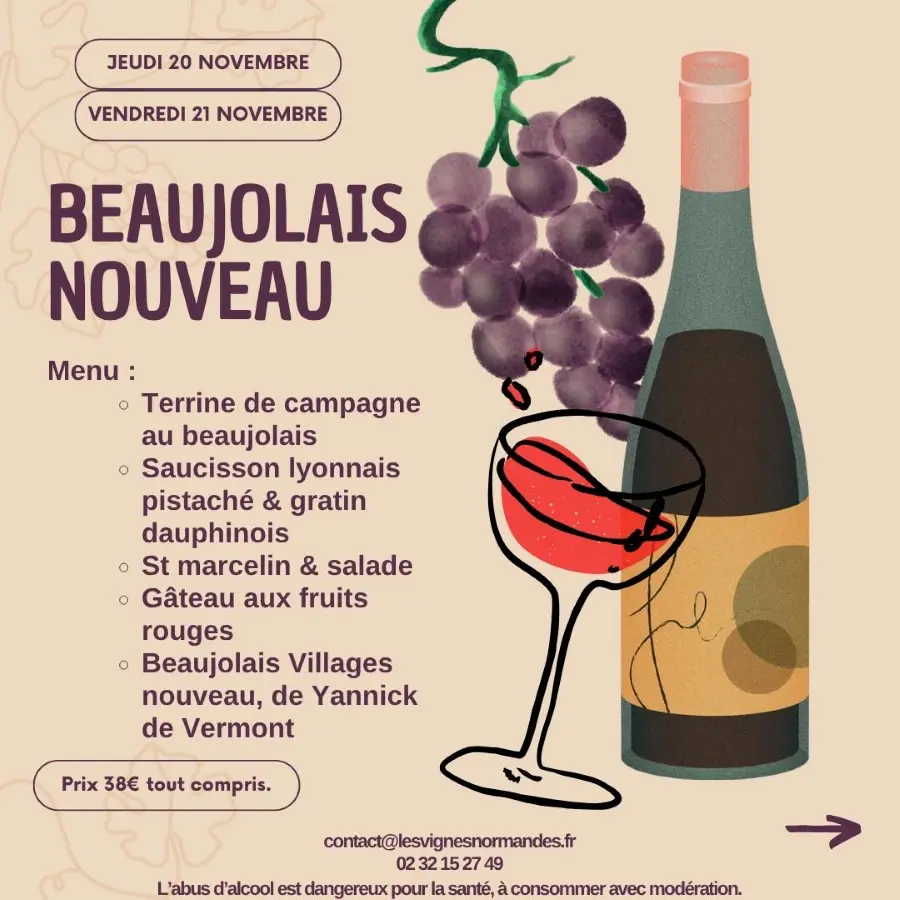 Beaujolais nouveau Vignes Normandes Martagny 20.21 11 25
