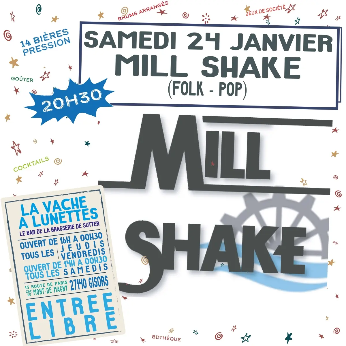 Concert Mill Shake La Vache à Lunettes 24 01 26