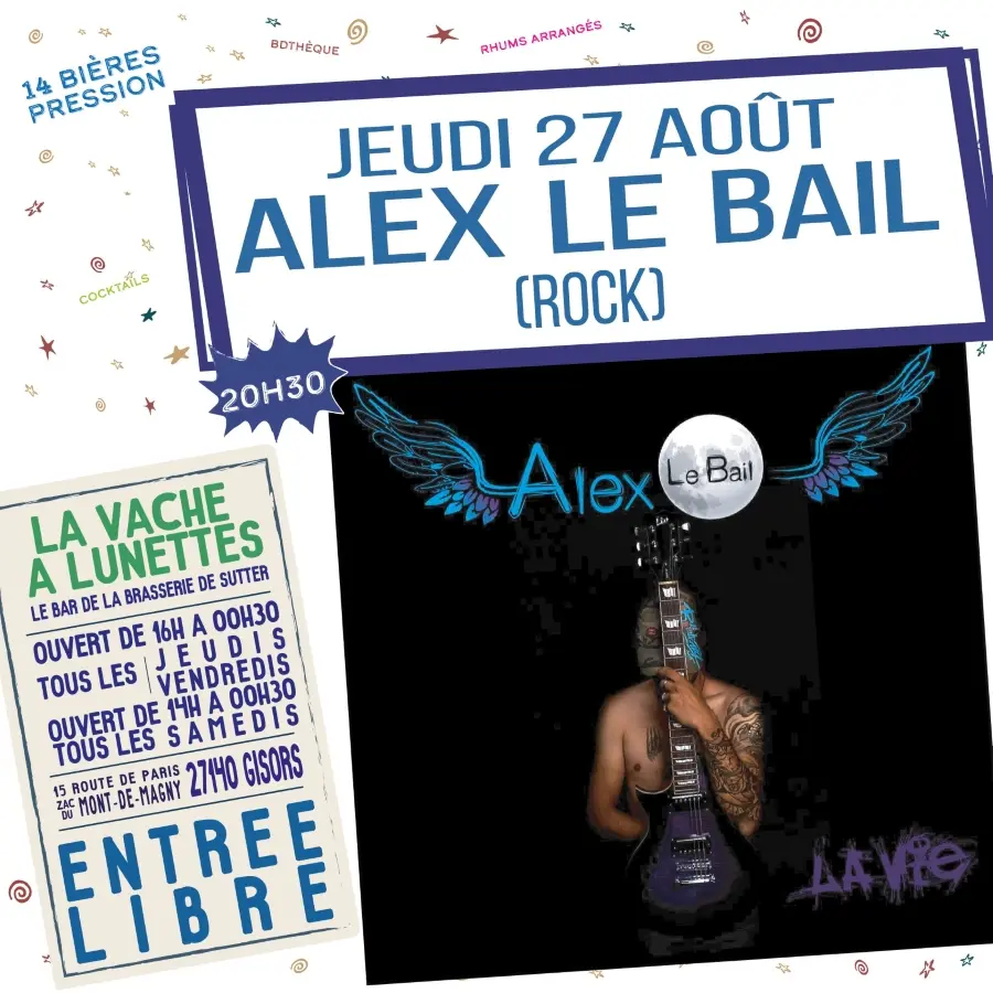 Concert Alex le Bail La Vache à Lunettes 27 08 26