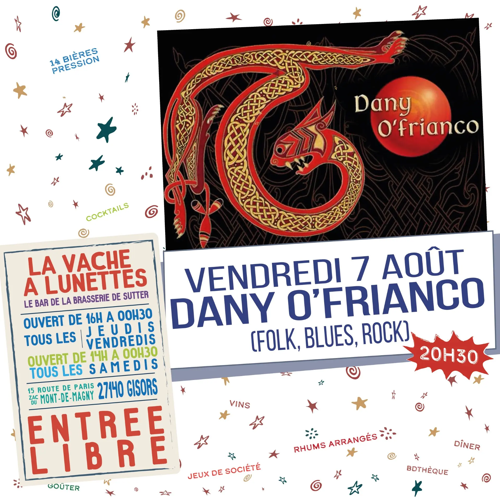 Concert Dany O'Frianco La Vache à Lunettes 07 08 26