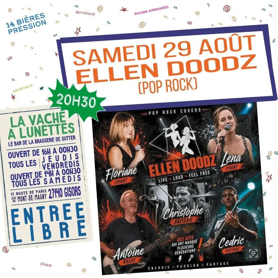 Concert Ellen Doudz La Vache à Lunettes 29 08 26