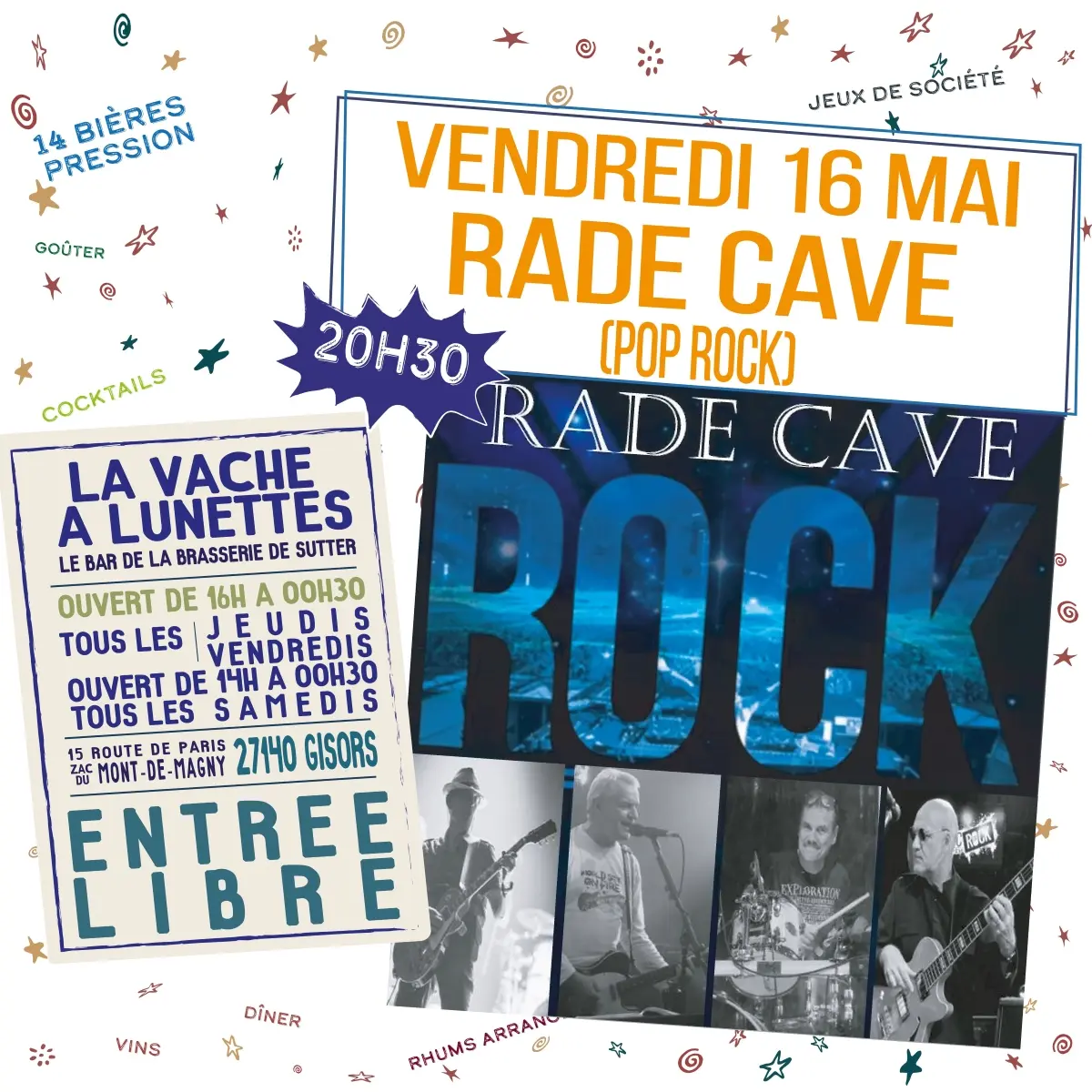 Concert Rade Cave La Vache à Lunettes Gisors 16 05 25 redimensionné