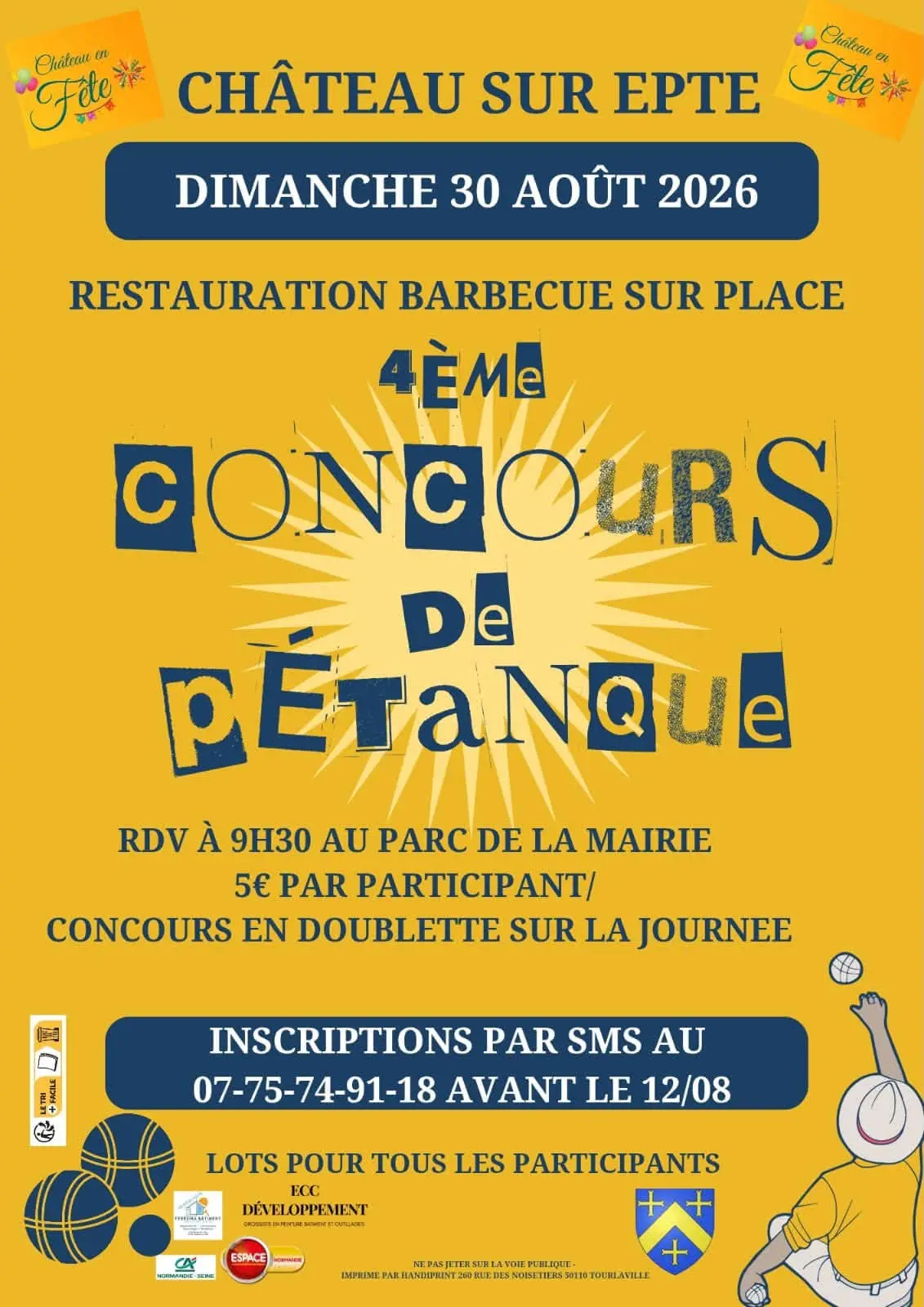 Concours de pétanque Château sur Epte 30 08 26
