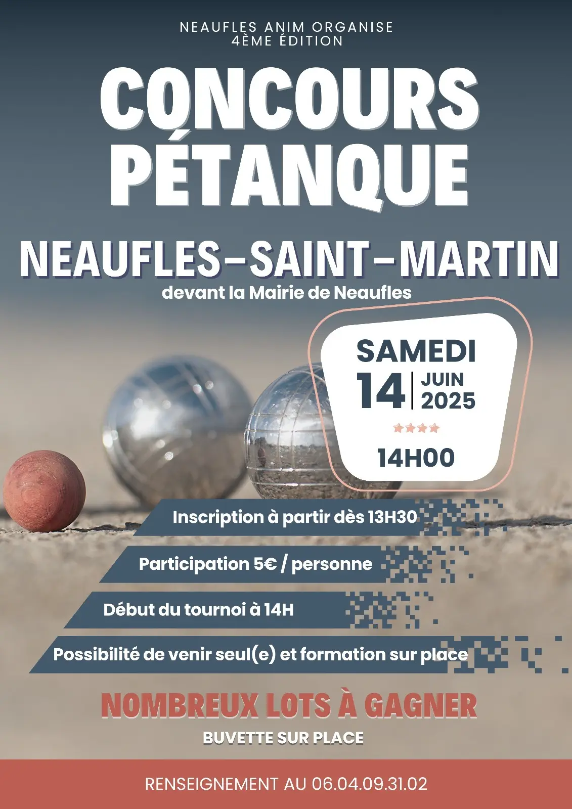 Concours de pétanque Neaufles-Saint-Martin 14 06 25