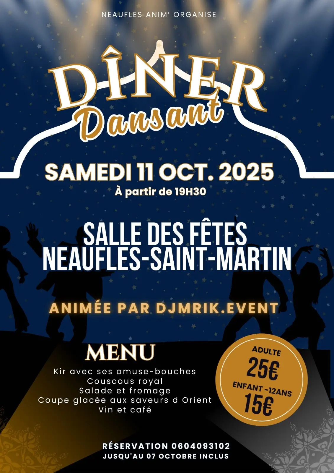 Dîner dansant Neaufles-Saint-Martin 11 10 25
