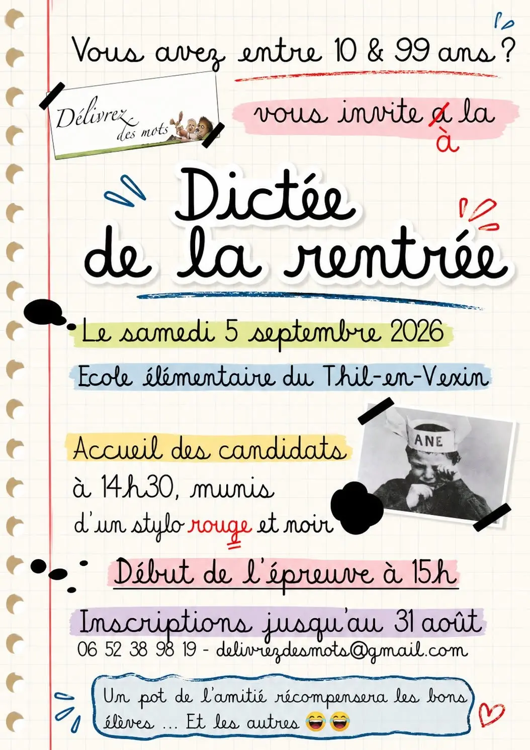 Dictée de la rentrée Thil 05 09 26