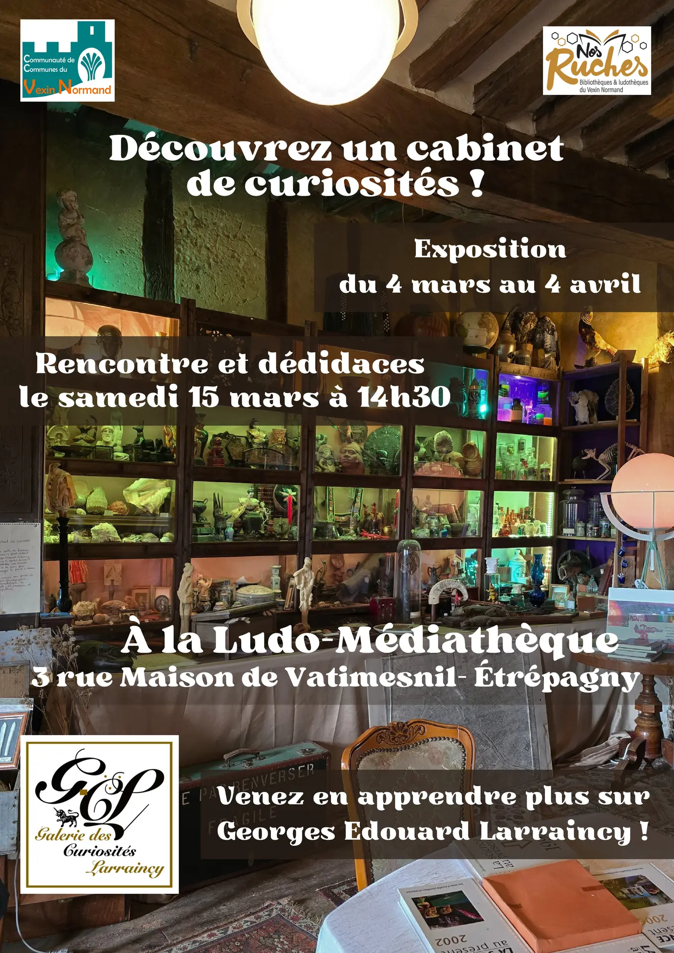 Exposition Decouvrez un cabinet de curiosités Etrépagny du 04 03 25 au 04 04 25