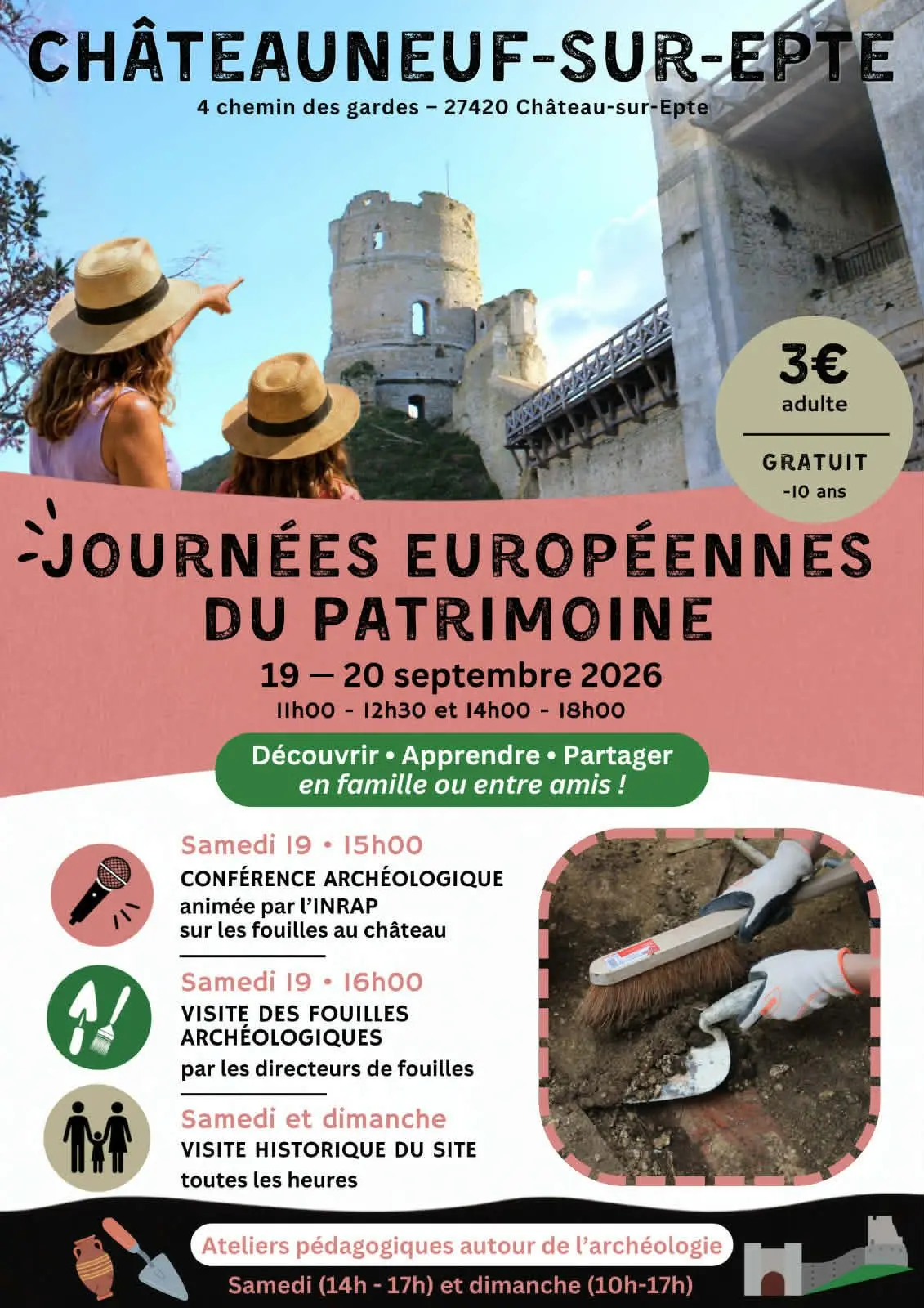 Journées européennes du patrimoine Châteauneuf-sur-Epte du 19 09 26 au 20 09 26