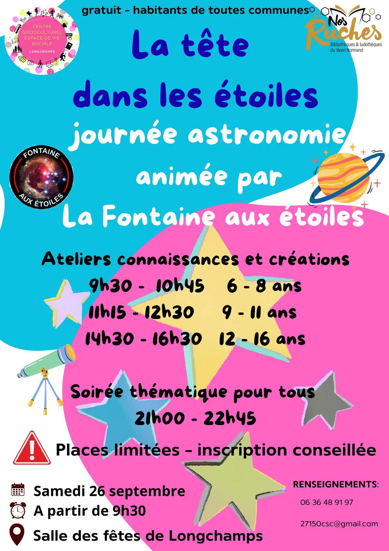Journée astronomie Longchamps 26 09 26