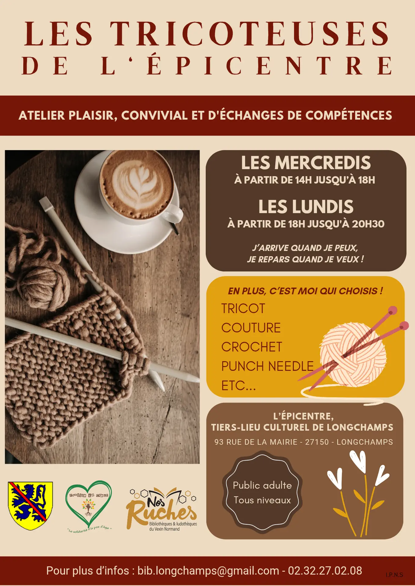 Les tricoteuses de l'épicentre Longchamps les lundis