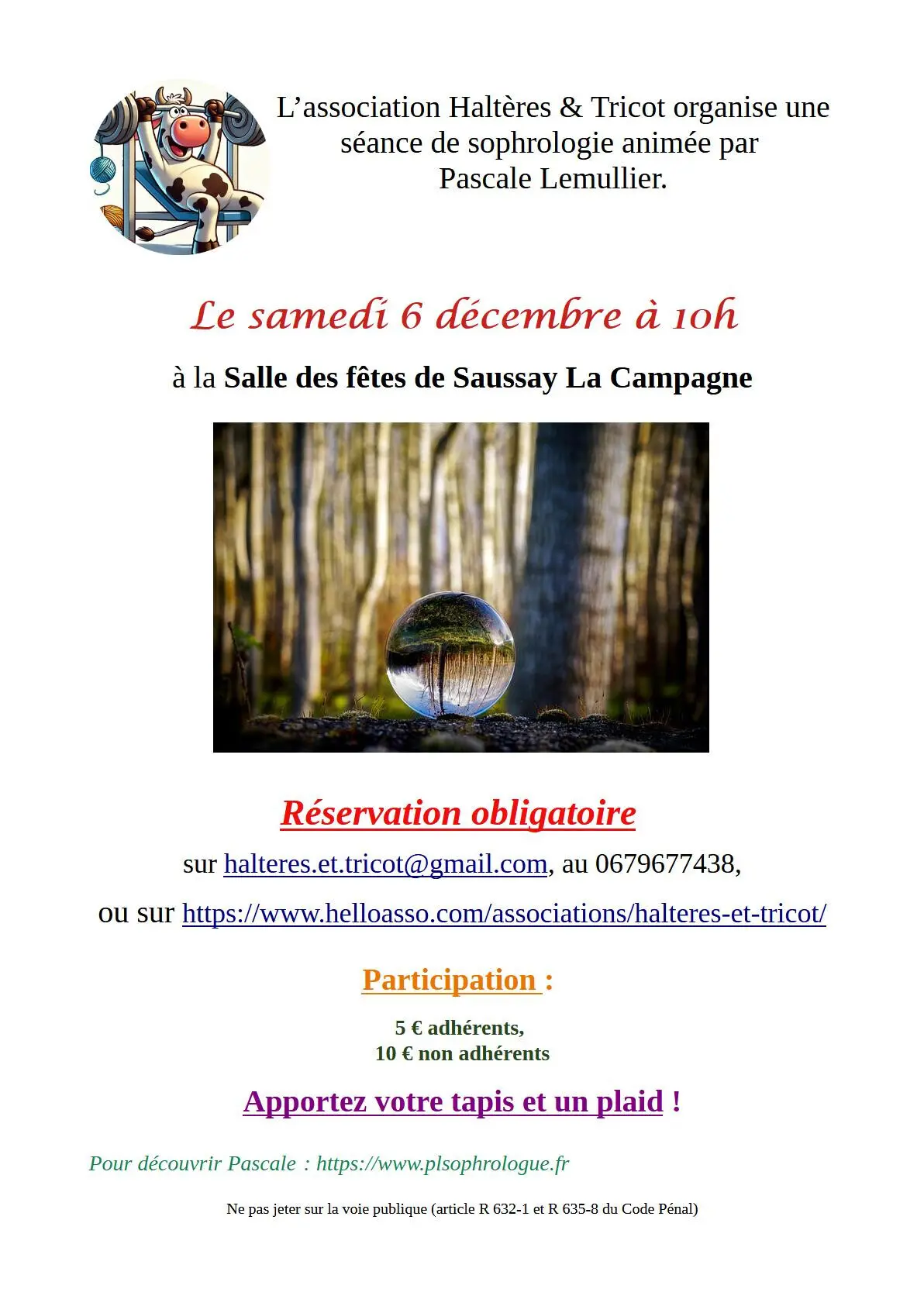 Séance de sophrologie Saussay la Campagne 06 12 25