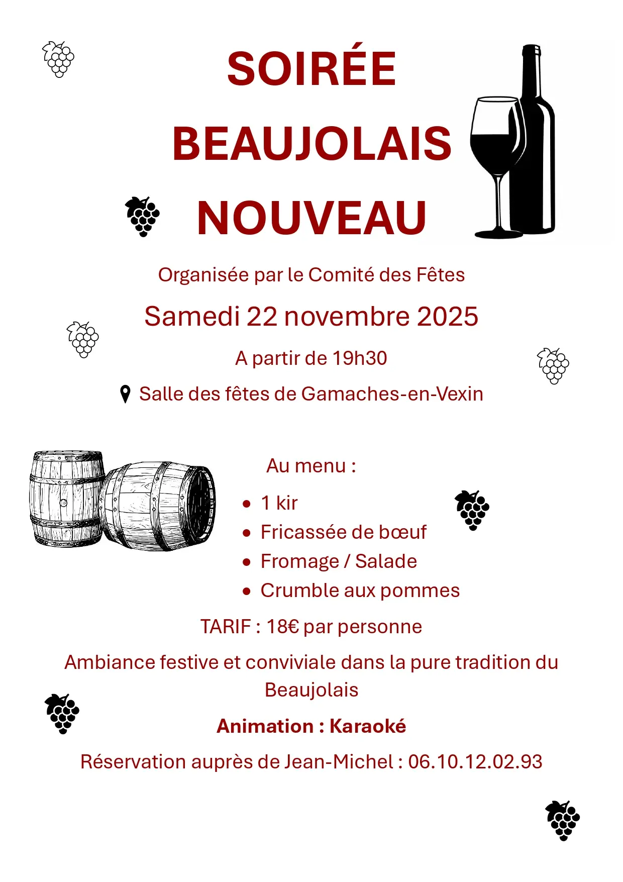 Soirée Beaujolais nouveau Gamaches-en-Vexin 22 11 25