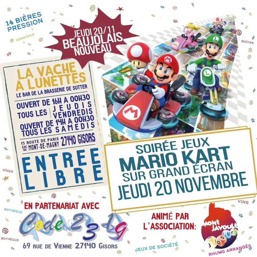 Soirée Mario Kart La Vache Lunettes 20 11 25