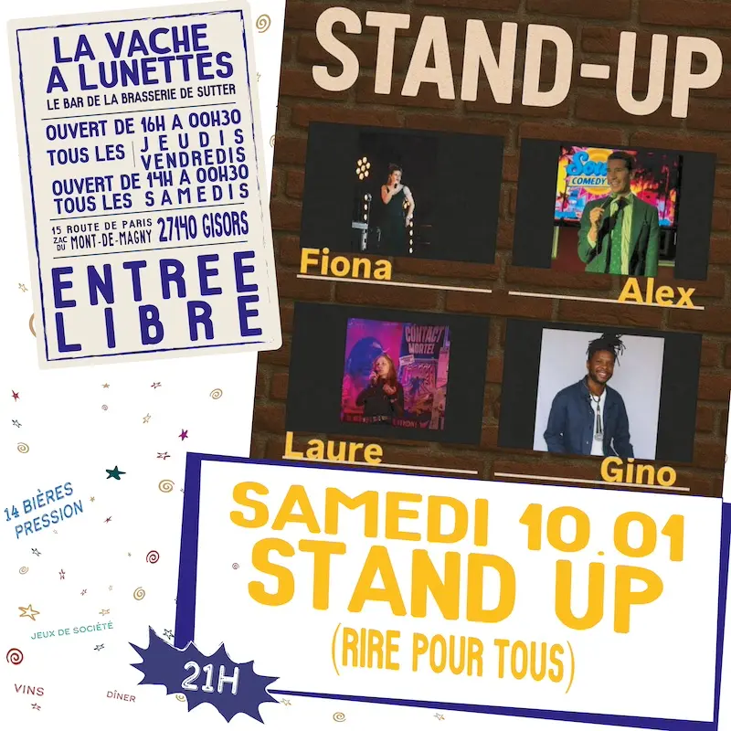 Soirée Stand Up La Vache à Lunettes 10 01 26