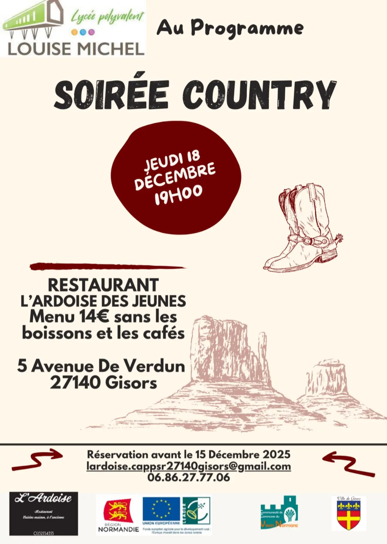 Soirée country Gisors 18 12 25
