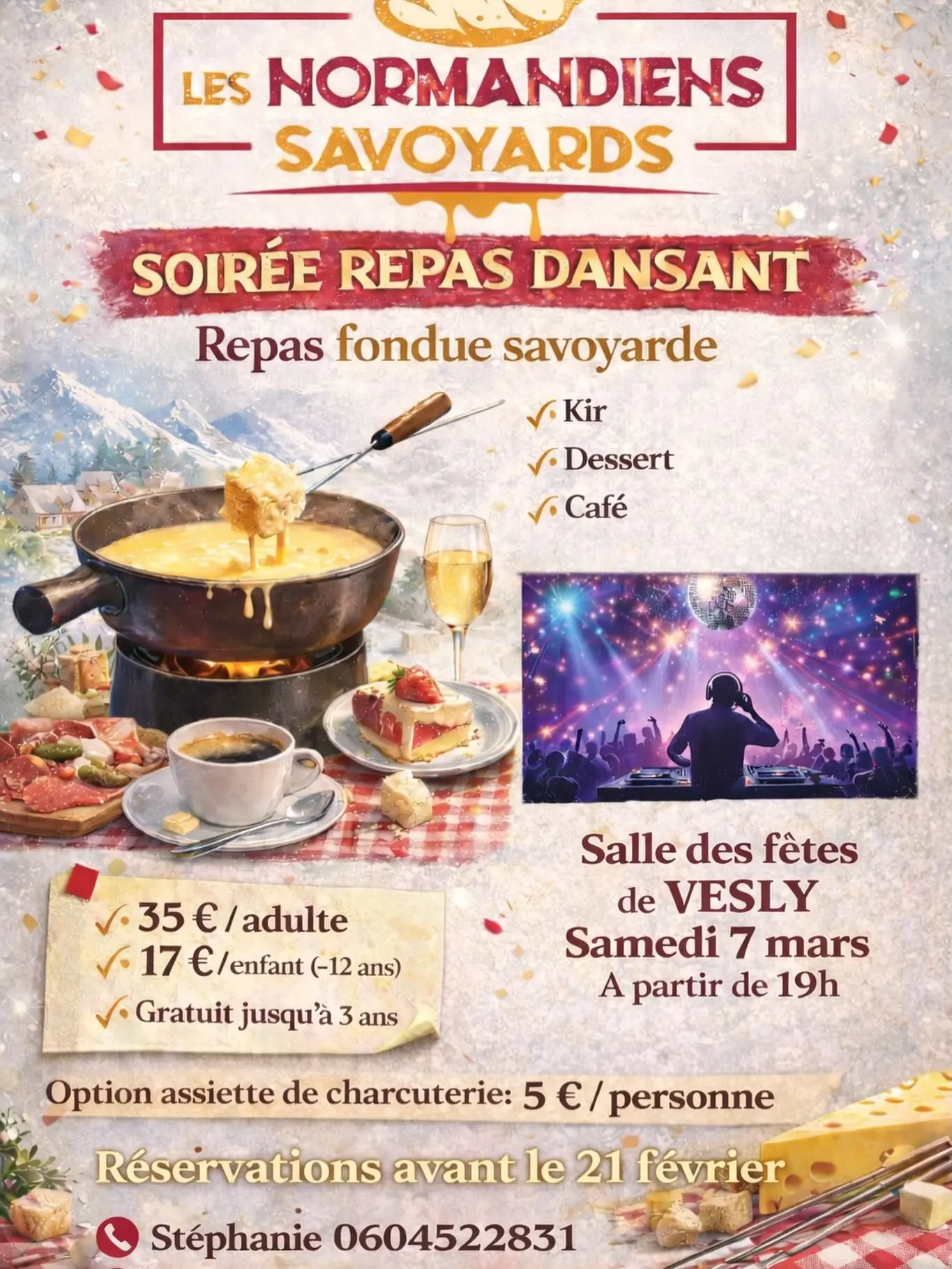 Soirée fondue savoyarde Vesly 07 03 26