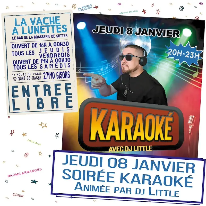 Soirée karaoké La Vache à Lunettes 08 01 26