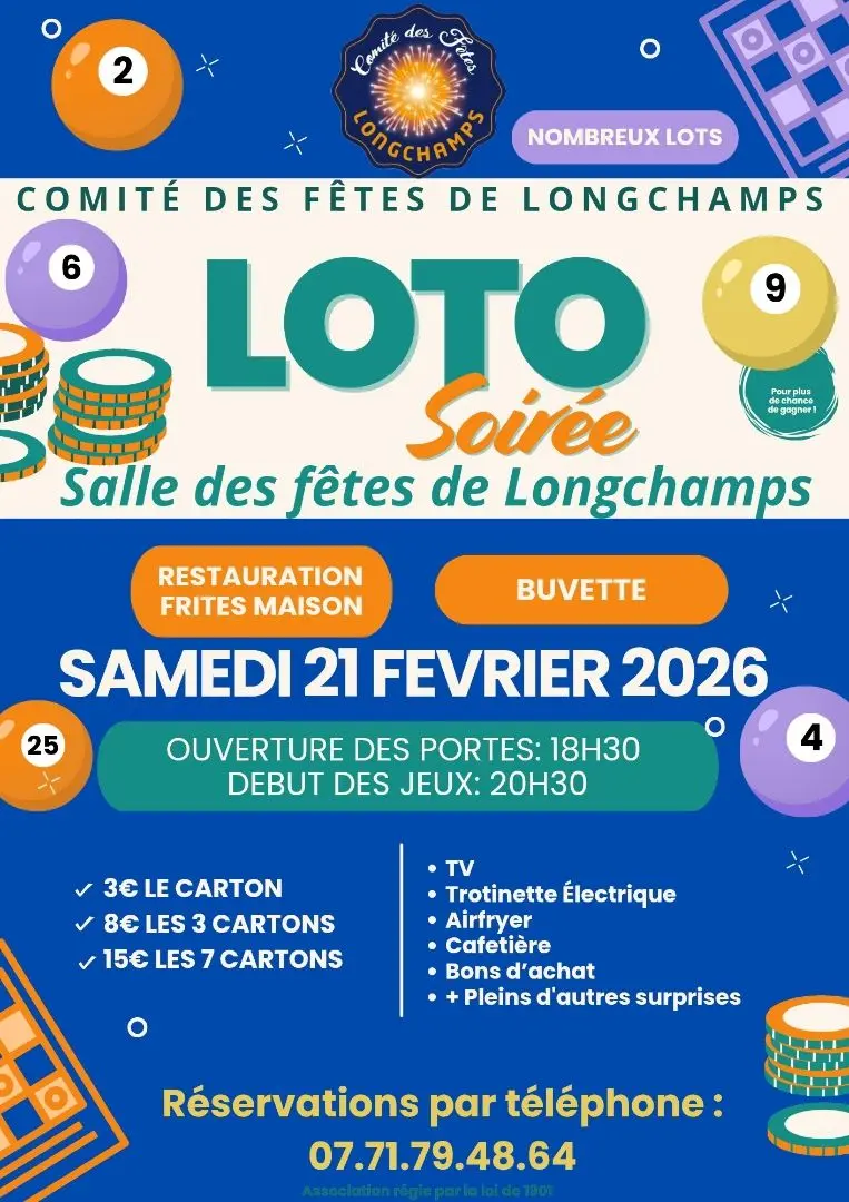 Soirée loto Longchamps 21 02 26