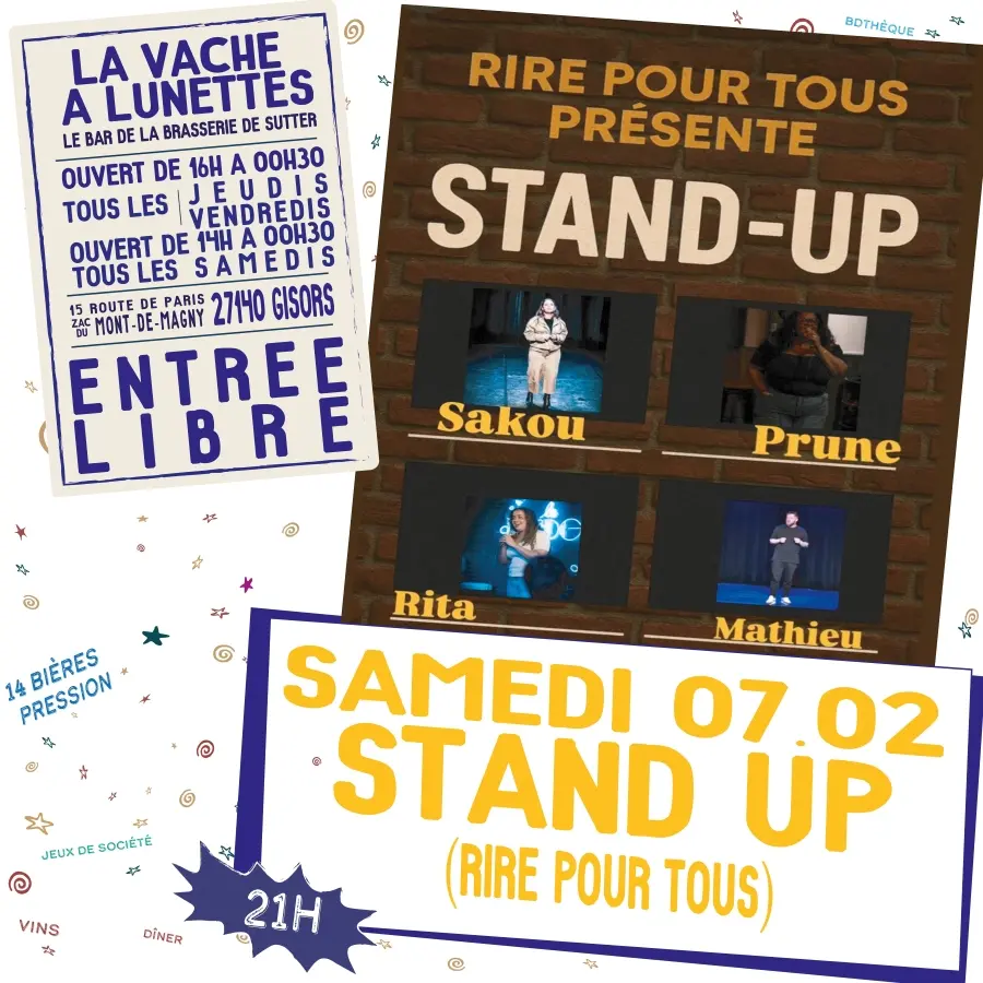 Soirée stand up La Vache à Lunettes 07 02 26