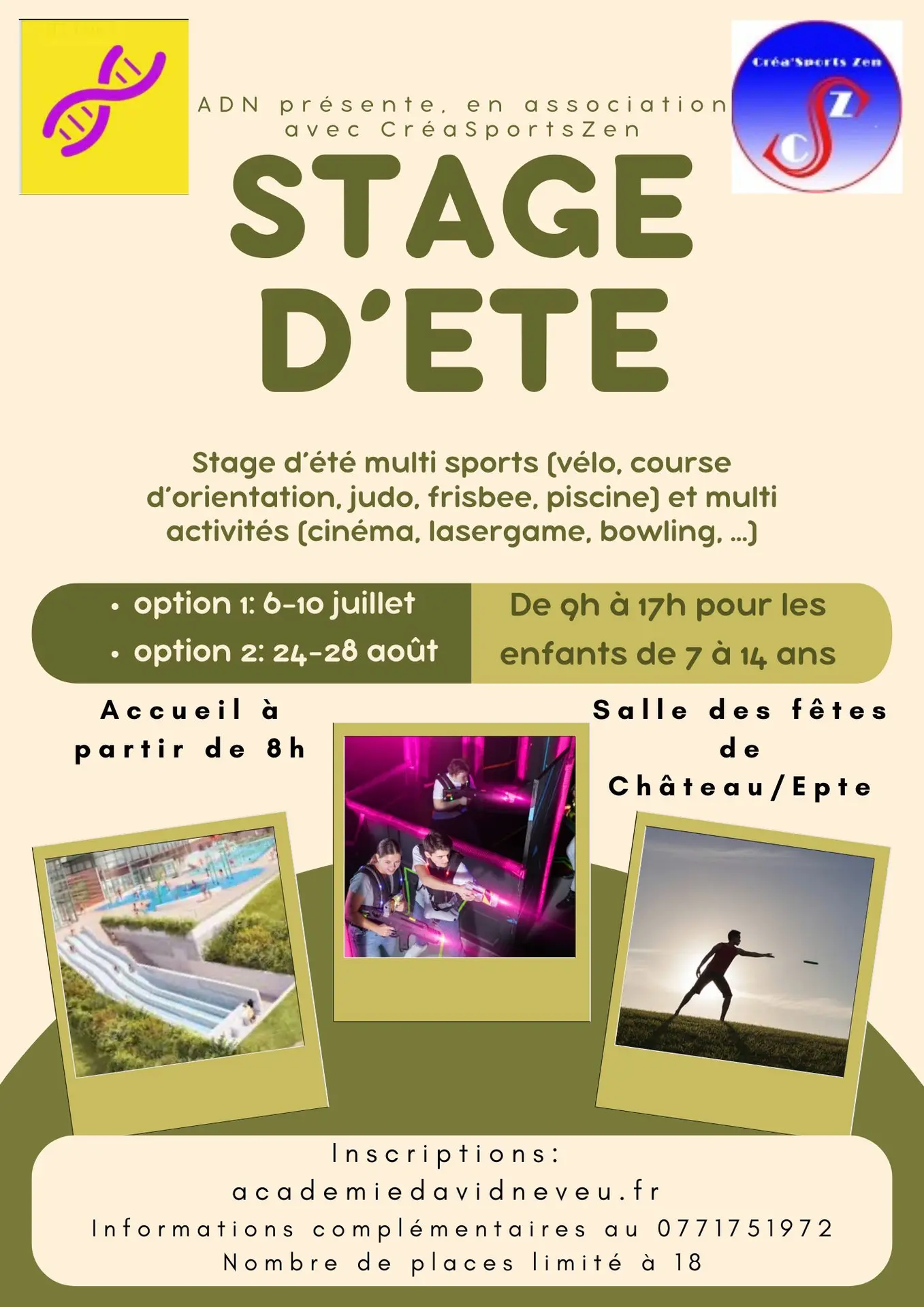 Green and Beige Modern Abstract Geometric Summer Camp Flyer - Green and Beige Modern Abstract Geometric Summer Camp Flyer