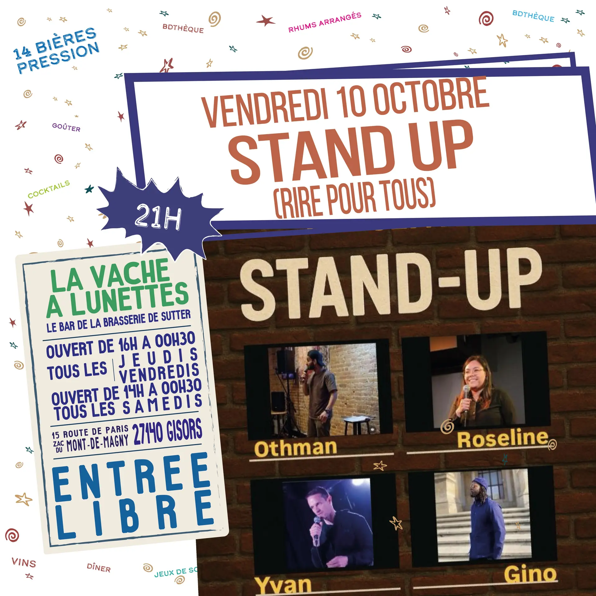 Stand up La Vache à Lunettes 10 10 25