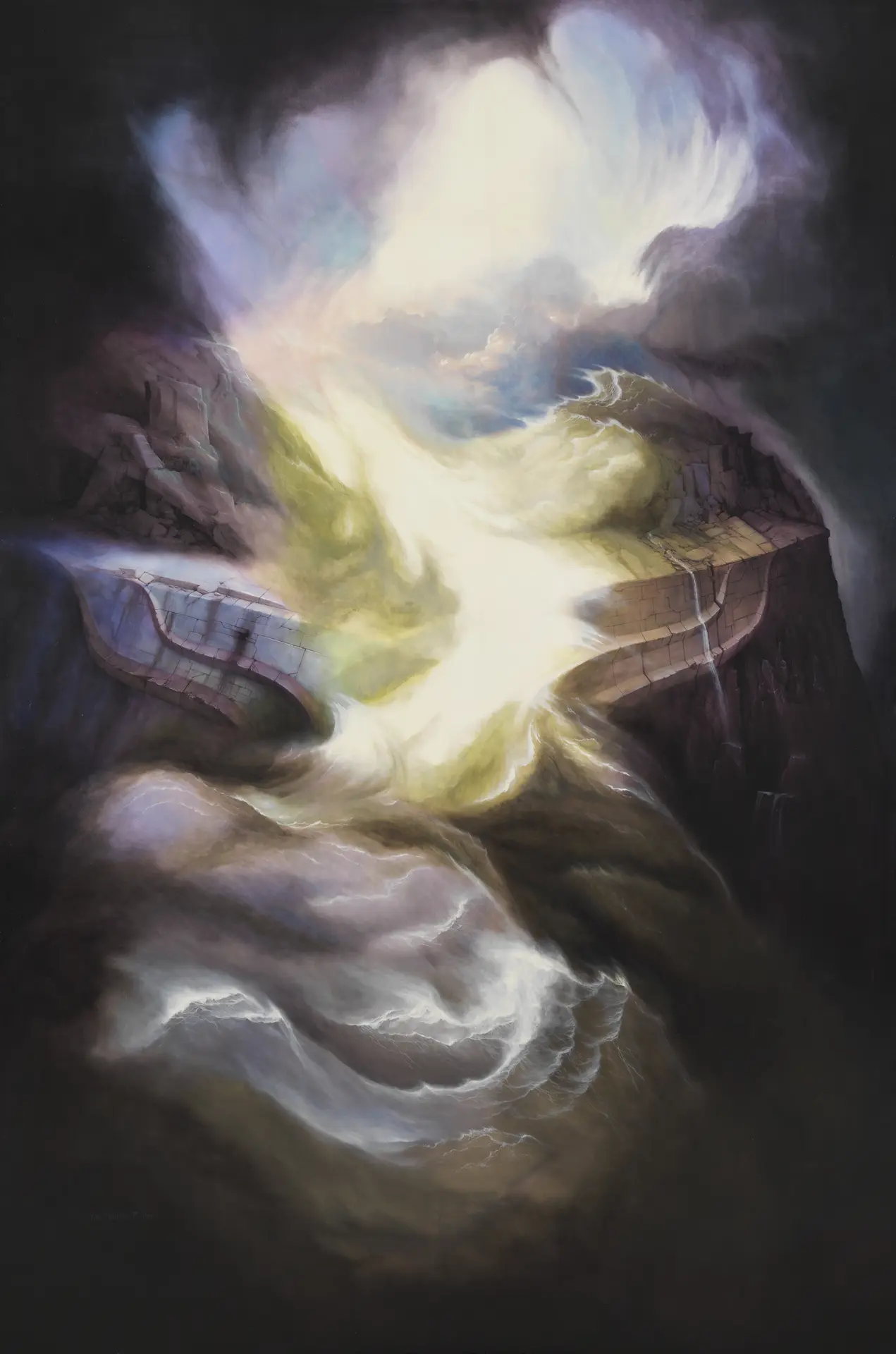 Yves THOMAS - Cyclone Vauban- 1994 - Huile sur toile - 130 x 195 cm