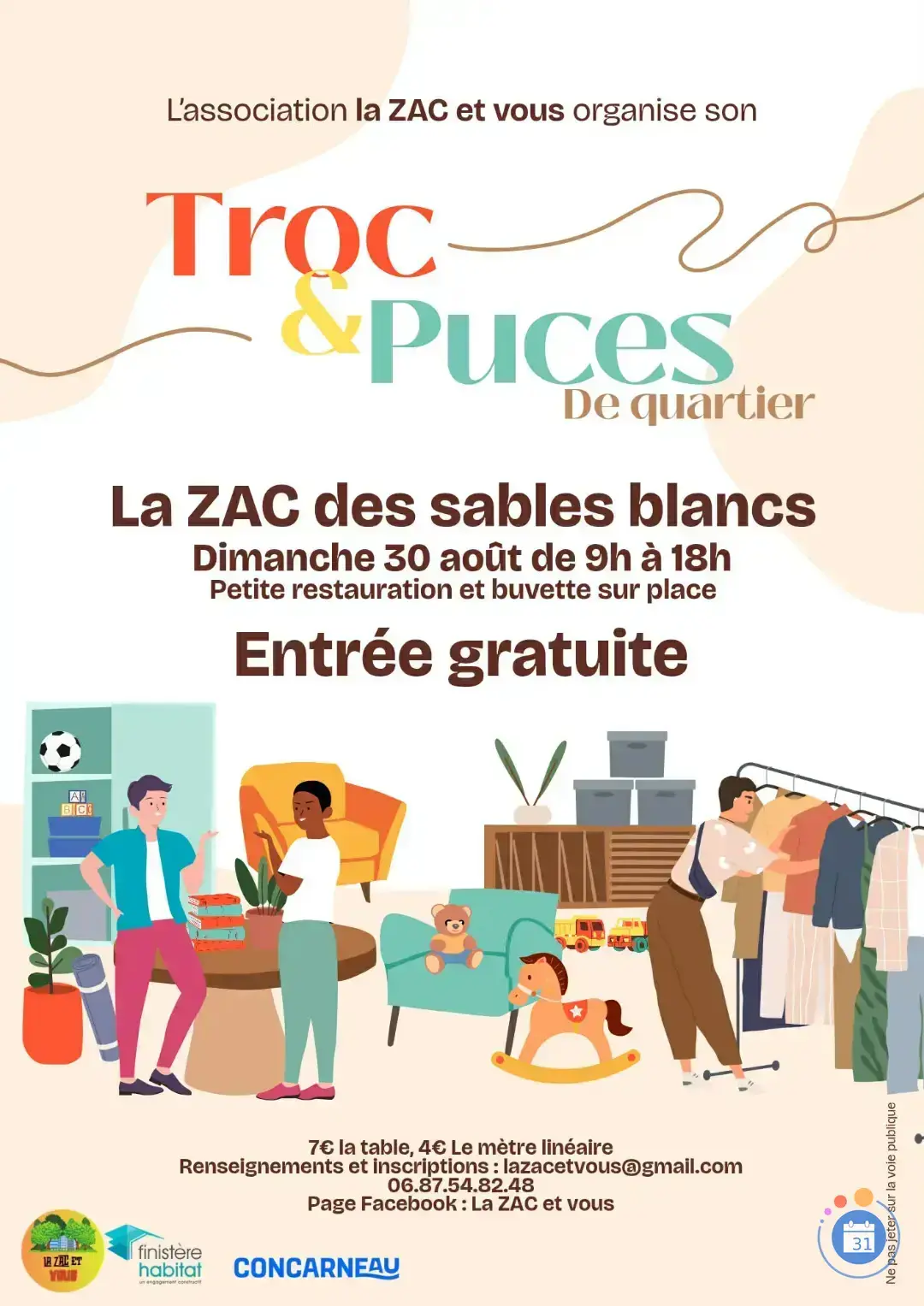 troc et puces zac sables blancs 30 aout