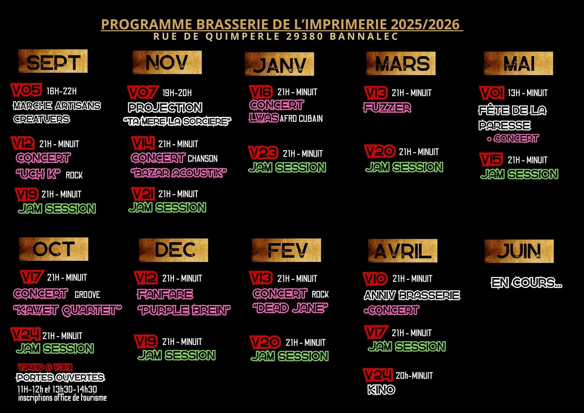 Brassrie de l'imprimerie 2025-2026