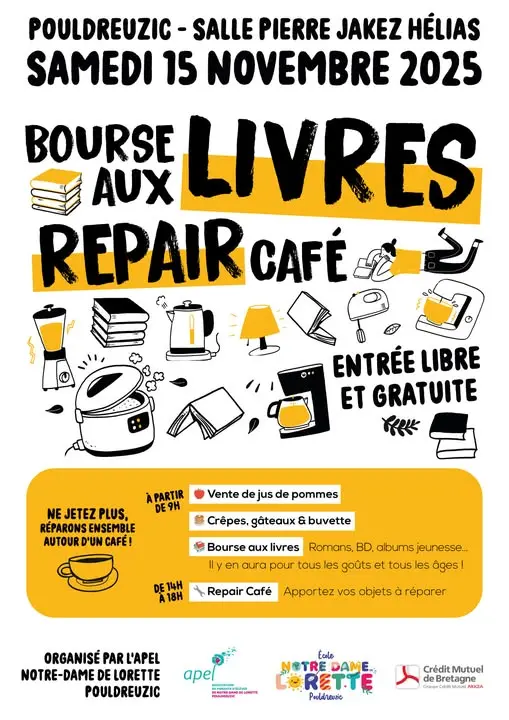 Bourse aux livres et repair café - Pouldreuzic - Pays bigouden