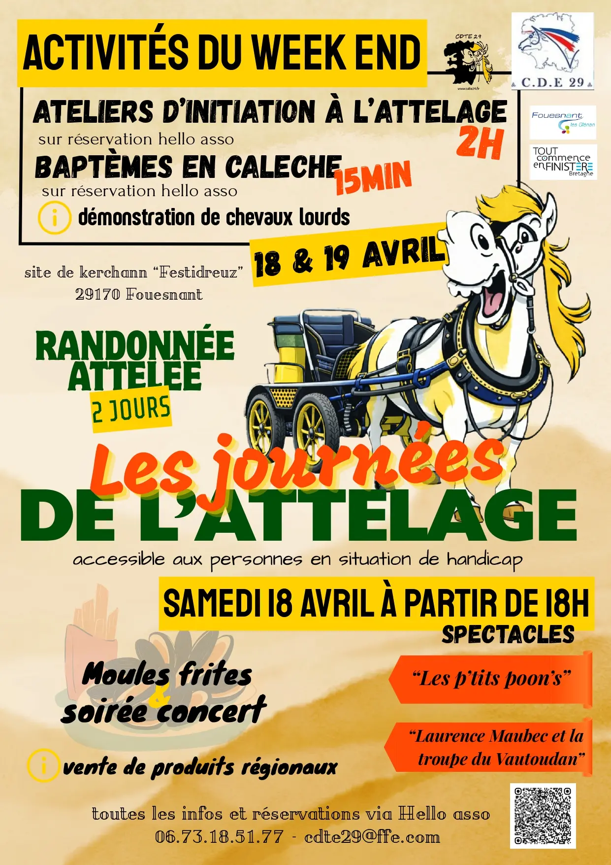 les journées de l'attelage  programme du 18 et 19 avril