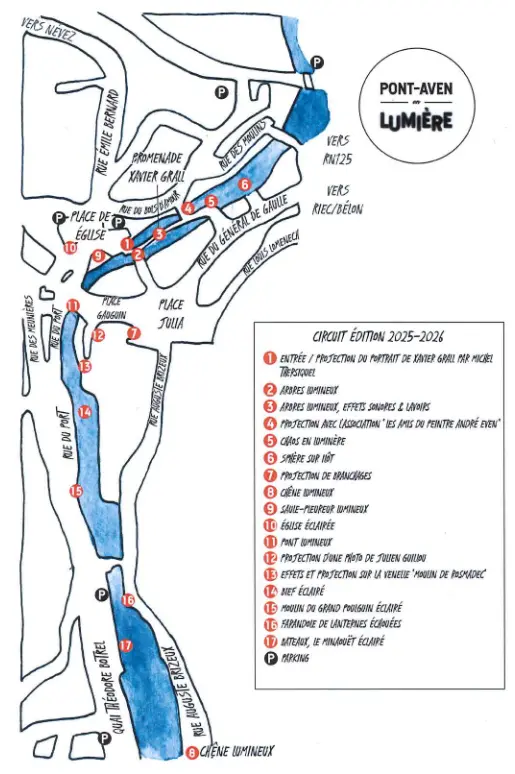 pont aven en lumière plan