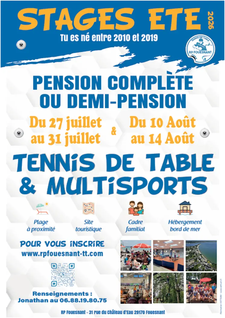 stages été tennis de table