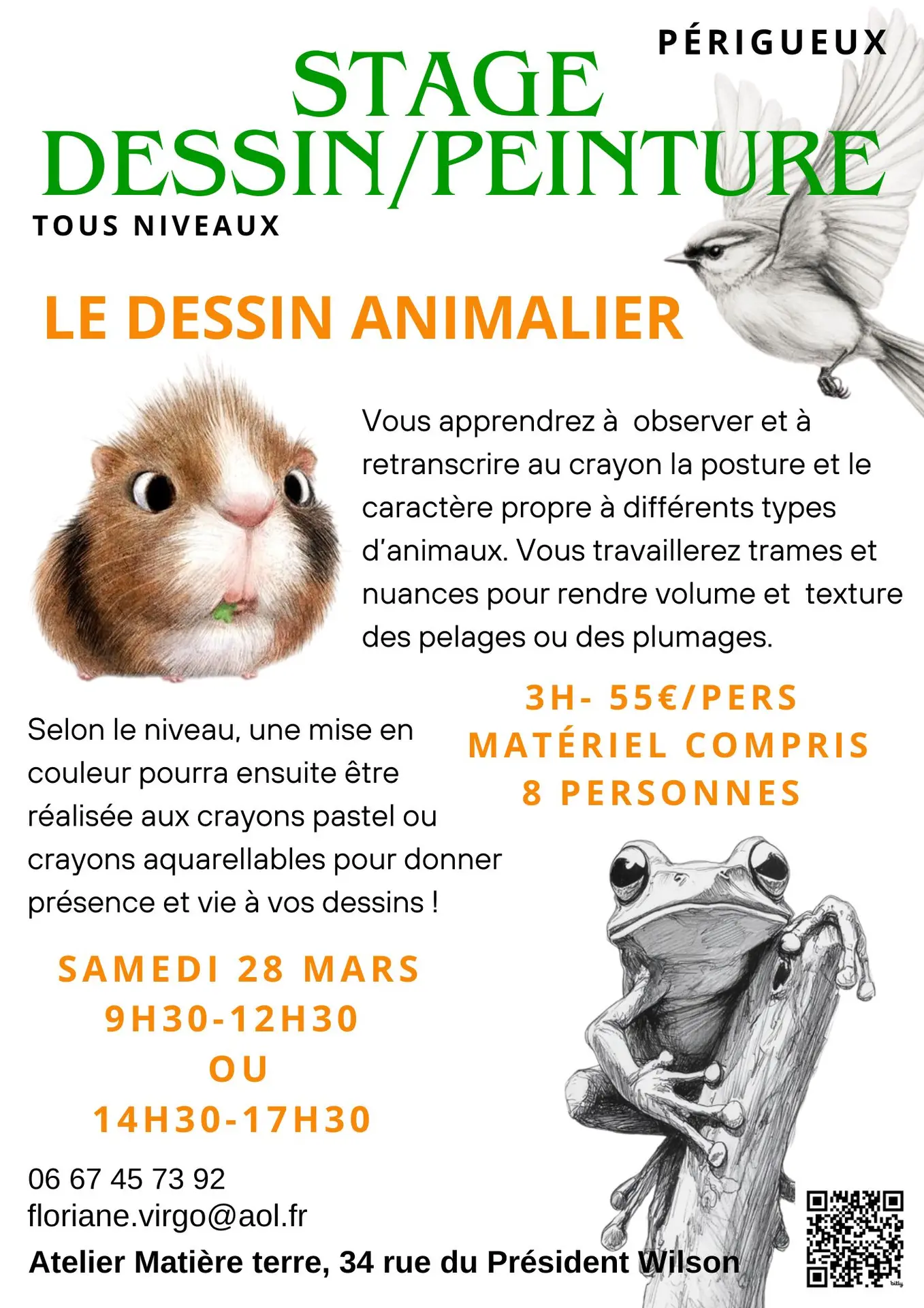 STAGES ET COURS DE DESSIN/PEINTURE - 56