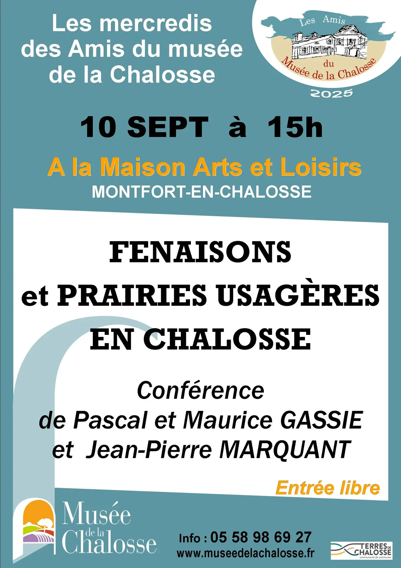 2025-09-  AFFICHES RENCONTRES musée - Maurice et Pascal Gassie  10 sept