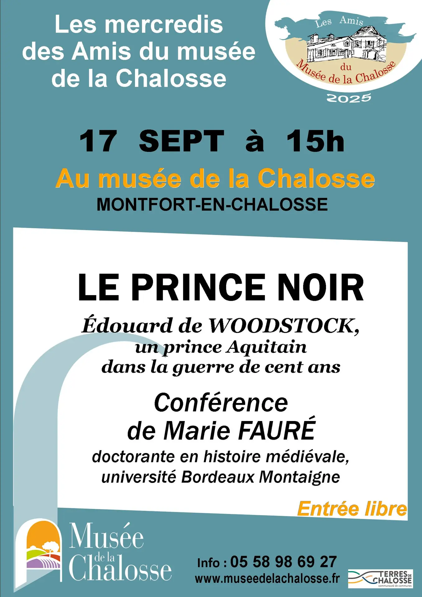 2025-09- AFFICHES RENCONTRES musée -Marie Fauré - 17 sept