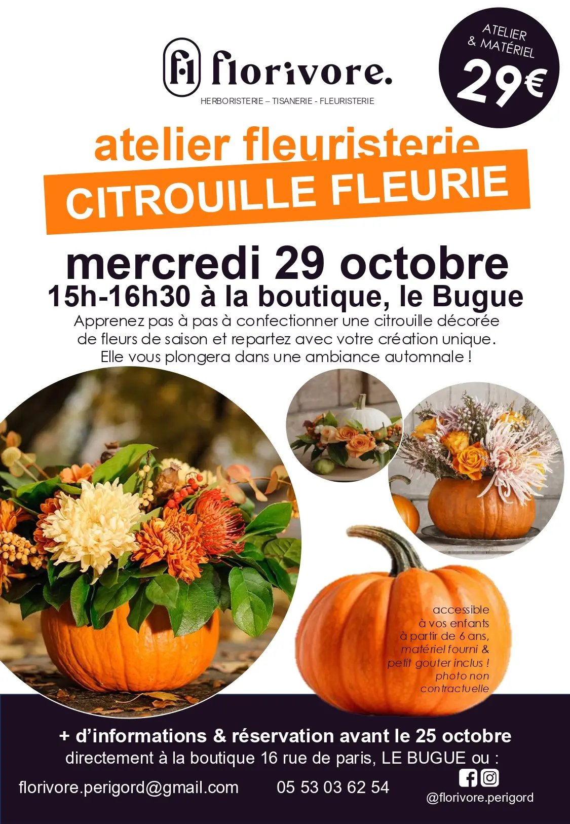 29102025 Atelier citrouille le Bugue