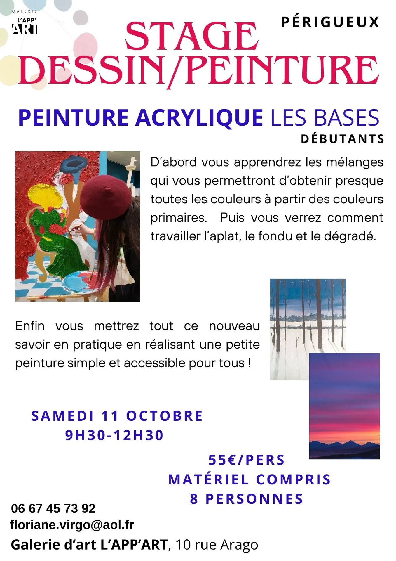 STAGE ET COURS DE DESSIN/PEINTURE