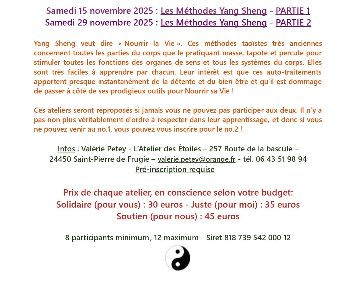 Ateliers 2025 Energétique chinoise